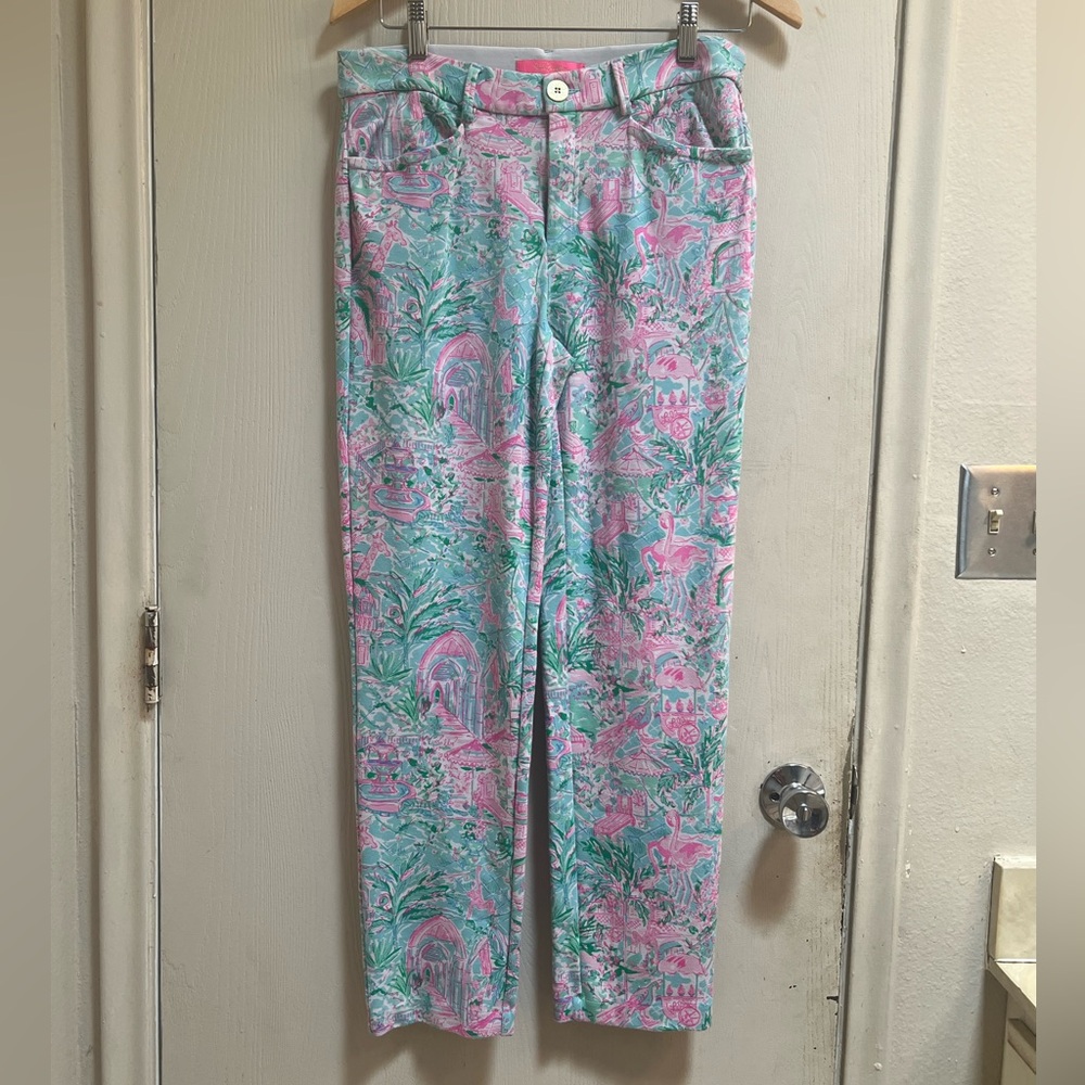 Lilly Pulitzer Trouser Palm Print Pants (Sz 6)